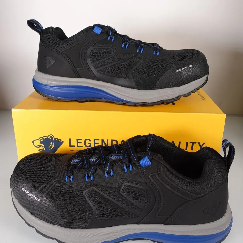 Herman Survivors Women Cassle Composite Toe Work Shoes Slip Resistant Black Blue